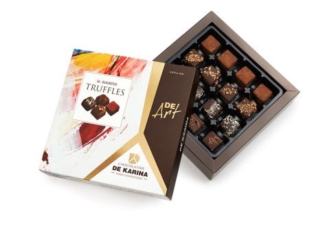 מארז ארבעה סוגי שוקולד - קפה, לוז, תפוז וחלב - 16 יחידות | De Art Truffels